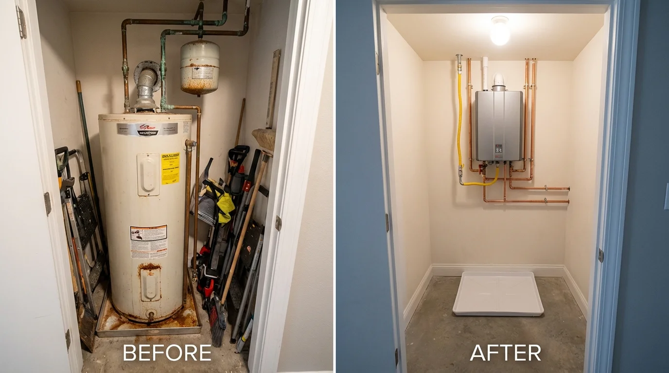 Tank water heater versus wall-mounted tankless unit comparison for Arroyo, PR homeowners